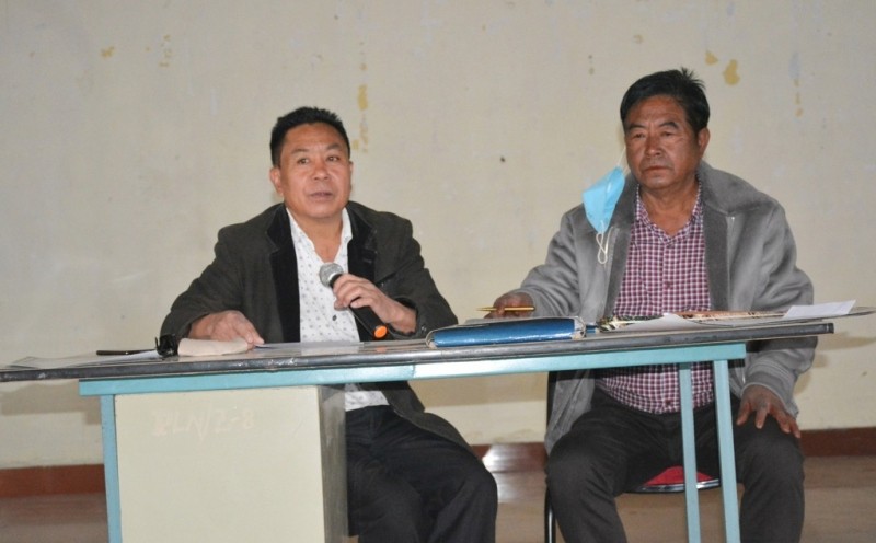 DC and Vice Chairman DPDB, Peter Lichamo chairing the Zunheboto District Planning and Development Board meeting at Town Hall on December 8. (DIPR Photo)